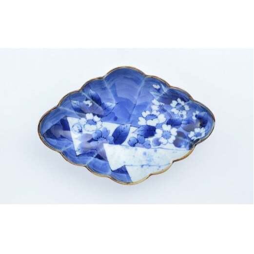 有田焼 菱型菊割向付ペアセット（十草松竹梅・変り絵）まるぶん A35-239_イメージ3