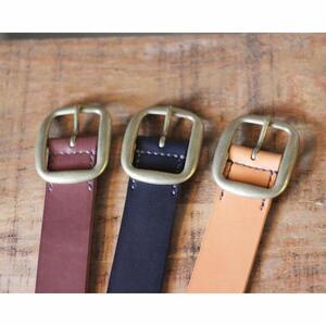 【minca】幅40mmベルト/32インチ  栃木レザーの希少な「ハーネスレザー」使用の贅沢な1枚革のレザーベルト オイルタイプ/オリーブ/HL-B03/OLIVE　618