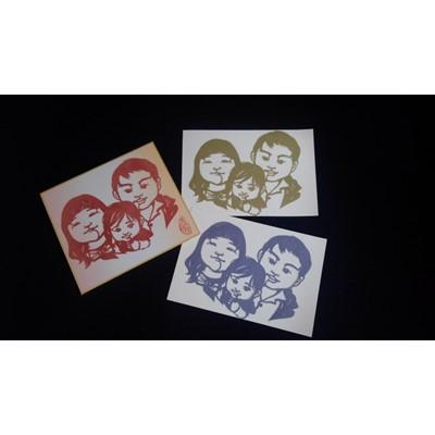 ふるさと納税 南丹市 似顔絵切り絵　寸松庵サイズ