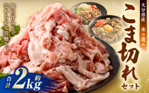 大容量 こま切れ 約2kg （約200g×10パック）セット 大分県産豚肉【米の恵み】 小間切れ 肉