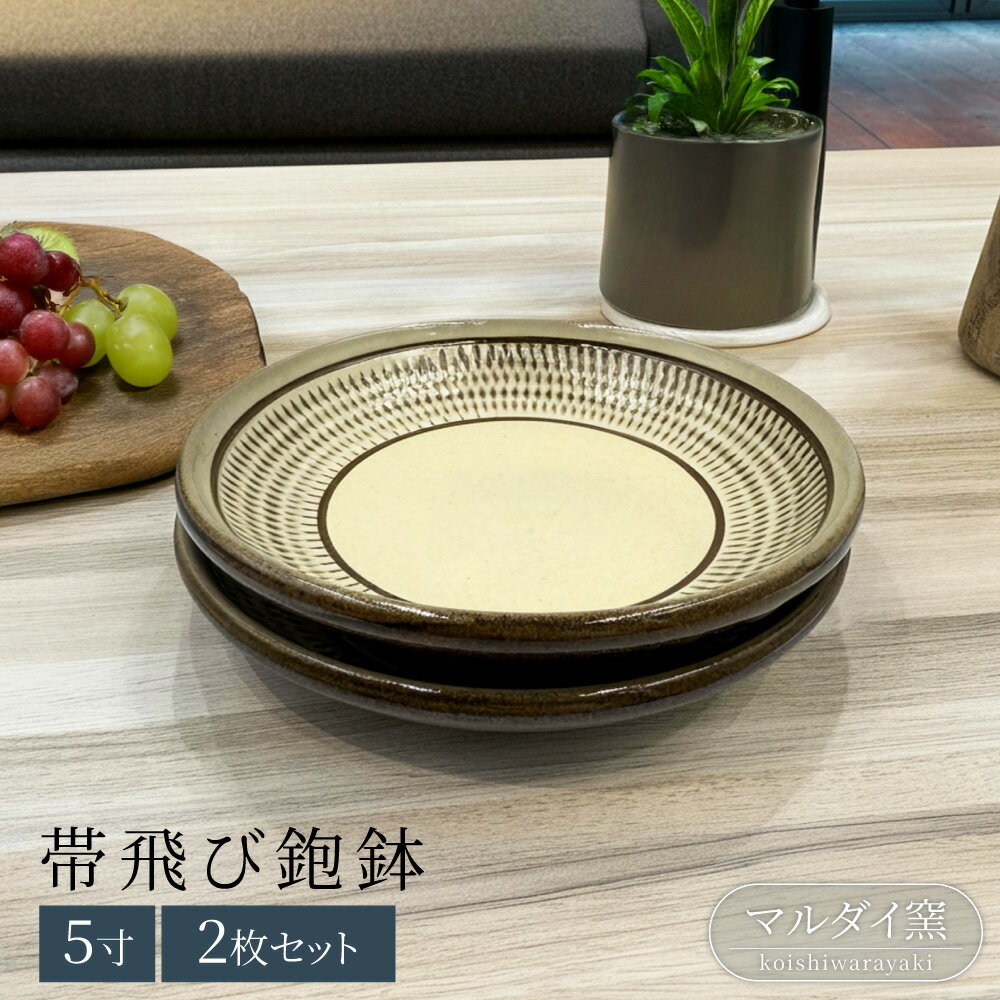 【ふるさと納税】5寸 帯飛び鉋鉢（ペア）【マルダイ窯】