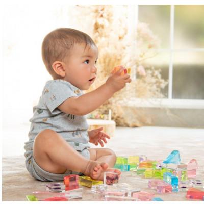 ふるさと納税 河内長野市 おもちゃを閉じ込めたアクリル積み木 36ピース ブルー HIKARINOTOY |  | 02