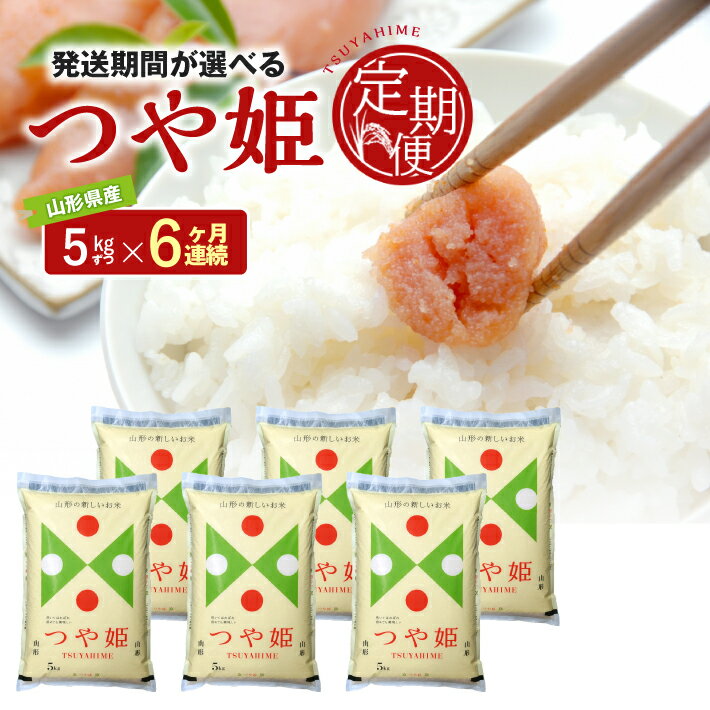 【ふるさと納税】≪6ヶ月定期便≫ 特別栽培米 つや姫 5kg×6ヶ月連続 計30kg 令和7年産 山形県産 ご希望期間の毎月中旬にお届け 精米 白米 庄内米 米 ごはん ご飯 酒田市 庄内 山形県 東北 農協 JA 定期便 6回