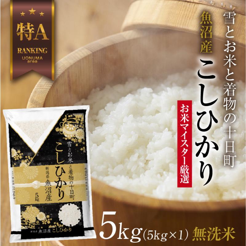 【ふるさと納税】令和7年産 ｜無洗米｜ 魚沼産 コシヒカリ 5kg お米 こしひかり 新潟 （お米の美味しい炊き方ガイド付き） 精米 ご飯 ブランド米 銘柄米