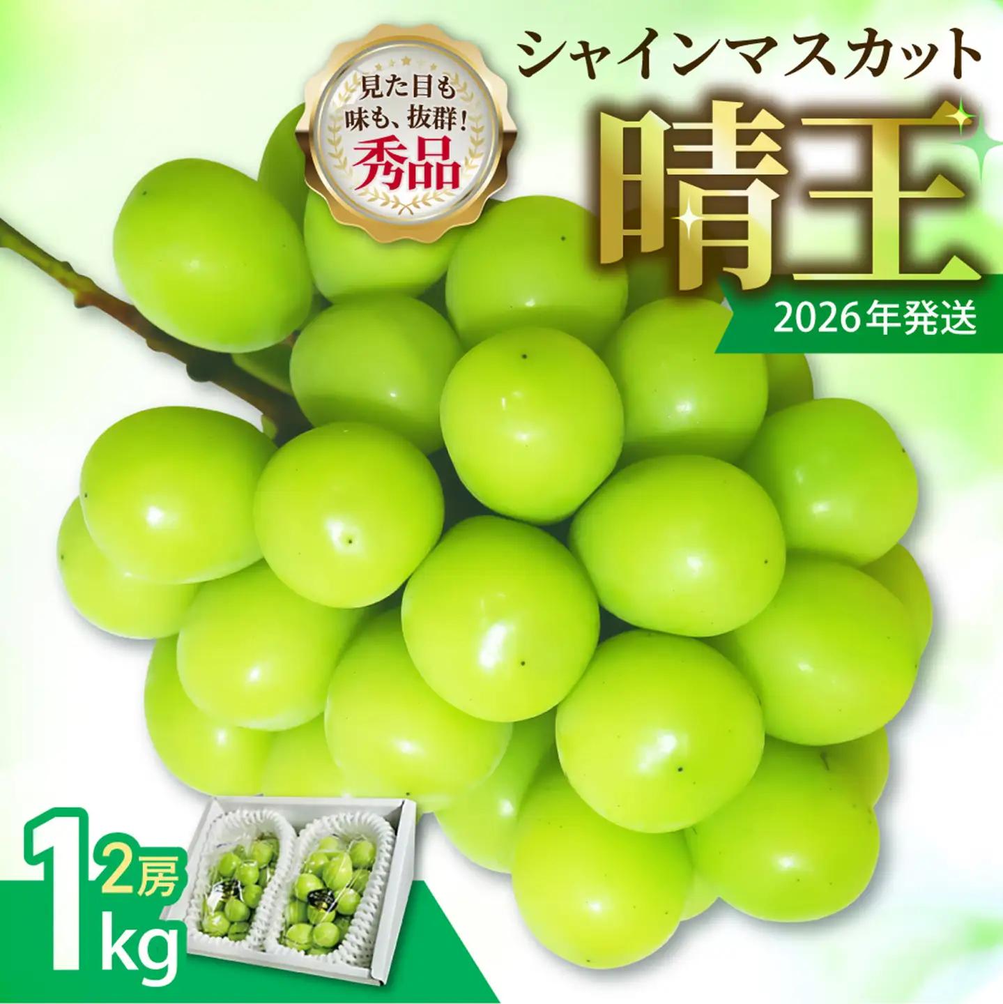 岡山県産 シャインマスカット 晴王 秀品 1kg【シャインマスカット】