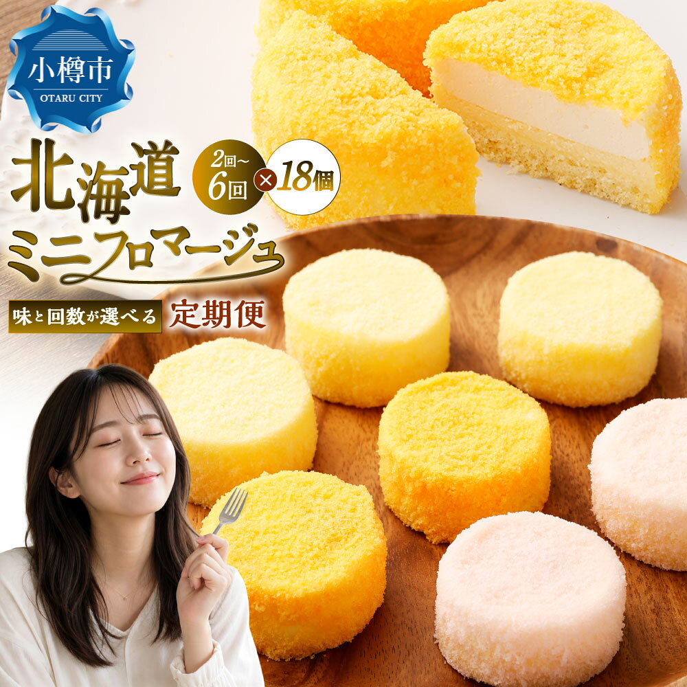 【ふるさと納税】＜選べる味・定期便＞北海道ミニフロマージュ プレーン / アップル / メロン / 3種セット 合計約900g（（50g×6個入）×3個） 1ヶ月毎 2～6回 クリームチーズ ベイクドチーズケーキ スイーツ デザート 洋菓子 お菓子 おやつ リンゴ 赤肉 果物 冷凍 送料無料