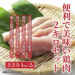 1128R_便利で美味い鶏肉2kgセット/ささみ1kg×2P