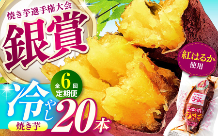 【全6回定期便】紅はるか 冷やし焼き芋 20本 / 焼き芋 やきいも 焼きいも 焼いも 焼芋 さつまいも 紅はるか ねっとり しっとり 甘い おやつ 芋 スイーツ / 亀山市 / 芋笑[AMBU021]