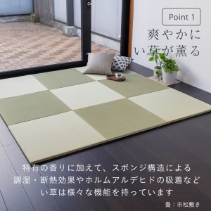 国産い草製 縁なし 置き畳 「オッチ エバ」4枚セット　TA055_001
