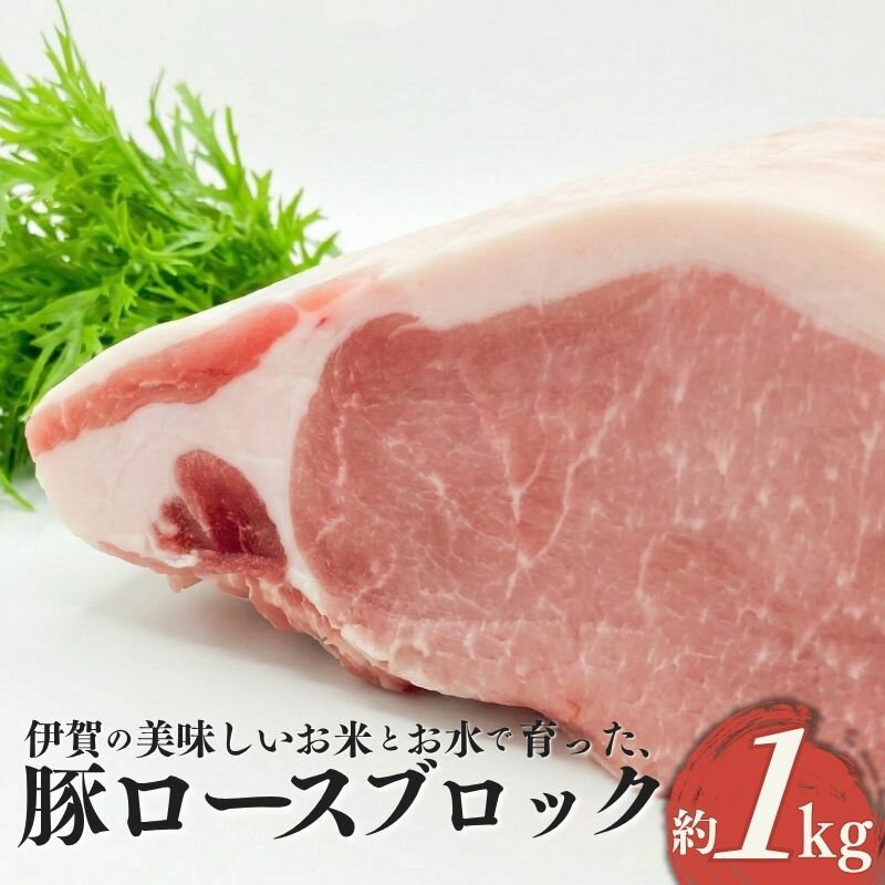 【ふるさと納税】豚肉《伊賀産 豚ロースブロック》（約1kg）/ 「伊賀のおいしいお米と水で育った豚肉は脂身の旨味が絶品！」豚肉 ロース ブロック 伊賀豚 伊賀市産 料理 ぶたにく 肉 お肉 豚 三重 伊賀市 みえ いがし 株式会社森永食品クック 送料無料 三重県伊賀市