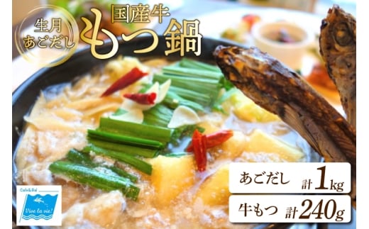 もつ鍋 セット 生月 あごだし 国産牛 もつ 鍋 セット 3~4人前 [Vive la Vie!(ビブラビ) 長崎県 平戸市 hr42bgy420246] あご出汁 アゴ 飛び魚 トビウオ 簡単調理 冷凍 あごだしもつ鍋 鍋セット 牛もつ ホルモン
