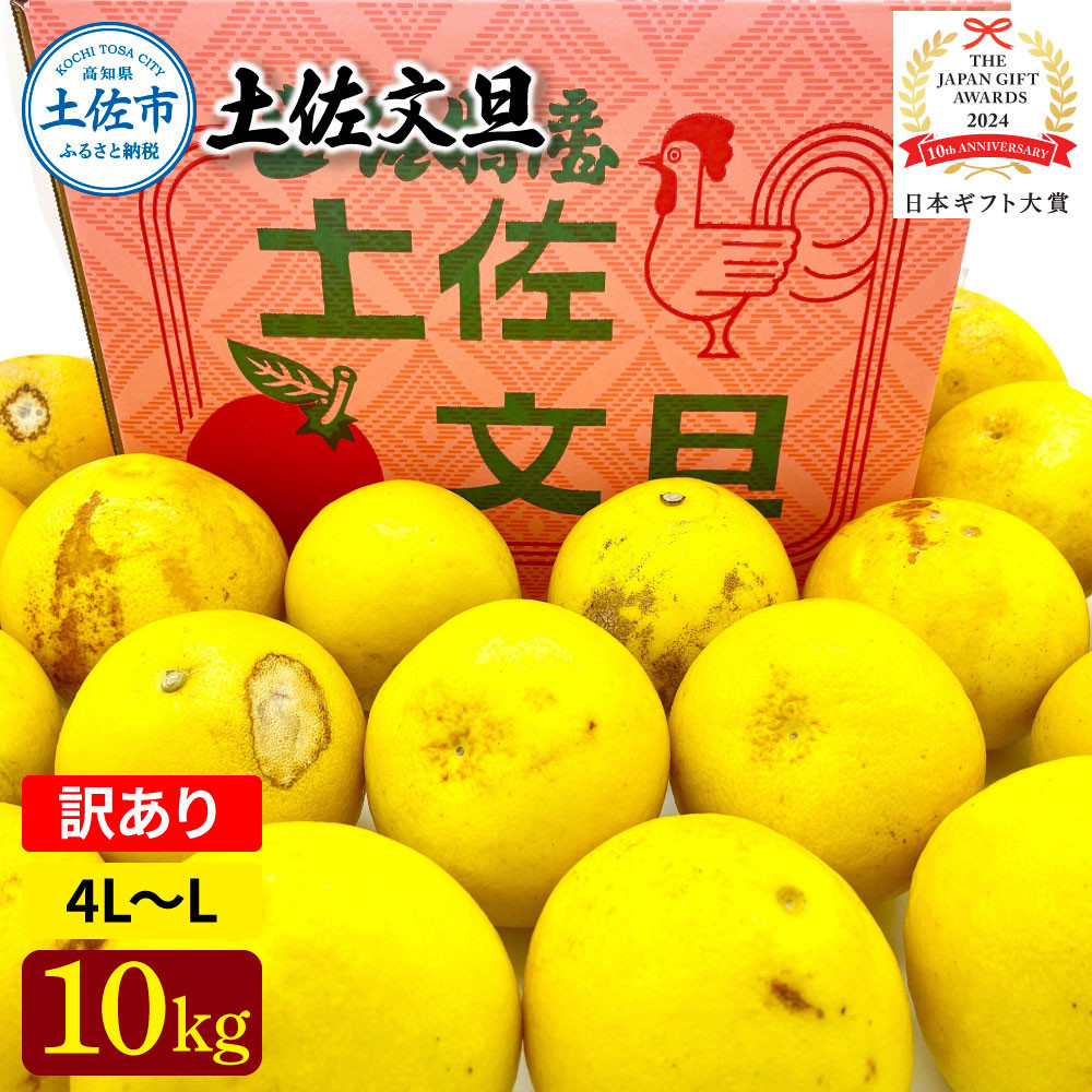 
                  日本ギフト大賞受賞 園主こだわり土佐文旦 訳あり(4L～L）10kg 10キロ 文旦 土佐文旦 ワケアリ ぶんたん ぼんたん フルーツ 果物 柑橘 みかん 蜜柑 家庭用 自宅用【やの一果彩】 [BQAC032]
                