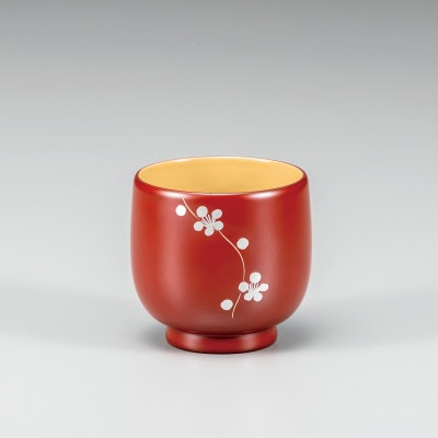 越前漆器　茜朱立梅利休湯呑【1406794】