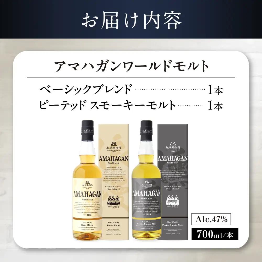 ウイスキー アマハガン 700ml×2本セット（ベーシック・ピーテッド）[AQBX116]