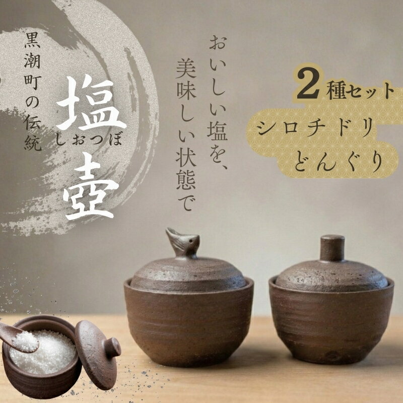 【ふるさと納税】 塩壷 2種セット 日常屋 どんぐり シロチドリ 調味料入れ 食器 保存容器 塩 調味料 保存 セット キッチン用具 キッチン用品 キッチン雑貨 雑貨 陶器 高知県 高知県 黒潮町