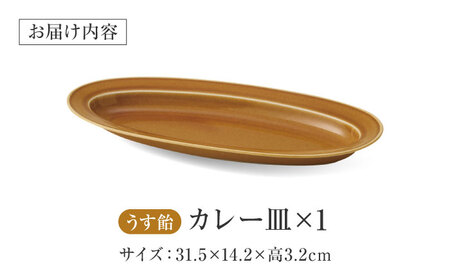 【美濃焼】 miyama.のカレーのうつわ いつものカレー皿 うす飴 [AZCM058] カレー皿