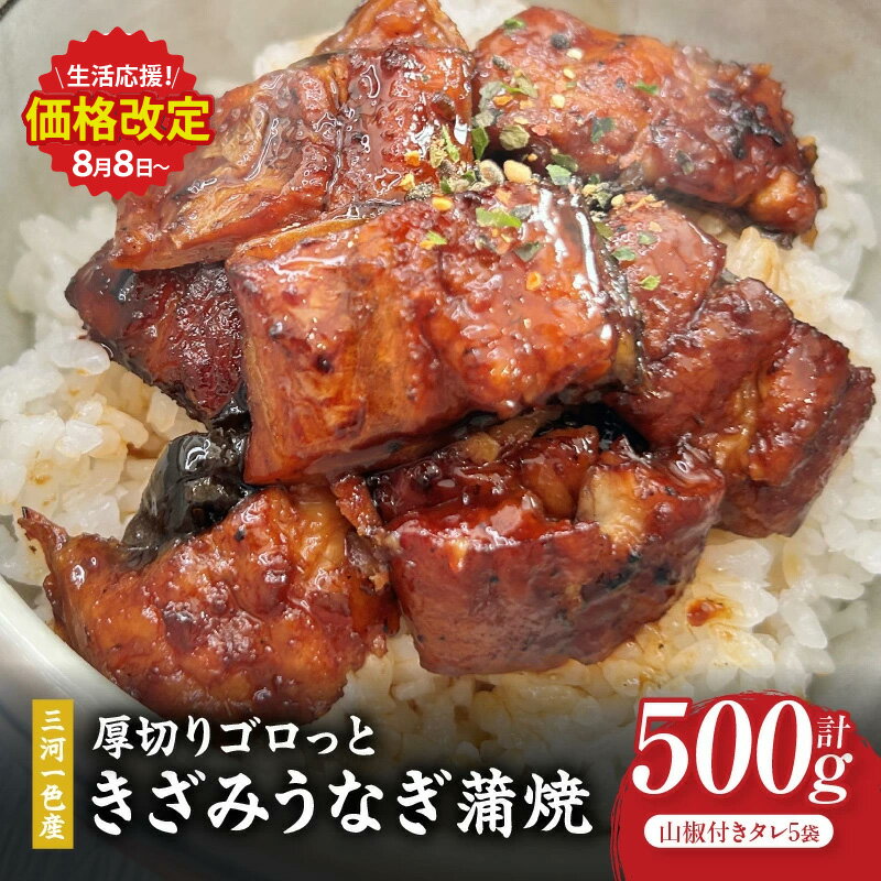 【ふるさと納税】【生活応援】愛知県三河一色産 厚切りゴロっときざみ うなぎ蒲焼 100g×5P・U046-13 鰻 鰻の蒲焼 蒲焼 きざみ きざみうなぎ 惣菜 お惣菜 パック 小分け 個包装 山椒 愛知県産 一色産 贈答 贈り物 ギフト プレゼント おすすめ 人気 愛知県 西尾市 送料無料
