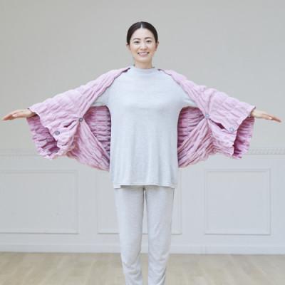 ふるさと納税 津山市 着る岩盤浴BSファイン　ふわふわレムケット肩掛け　ピンク |  | 02