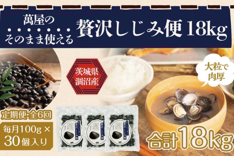 
            【6ヶ月定期便】涸沼産冷凍しじみ中粒３kg（100g×30p）【シジミ 中粒しじみ 産地直送 砂抜き済み 砂抜き 小分け包装 味噌汁 みそ汁 茨城県】（CA-19）
          