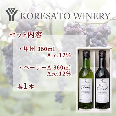 ふるさと納税 赤磐市 是里 ワイン 果実酒 甲州  ベーリーA 360ml　各1本[NO5765-1251] |  | 01