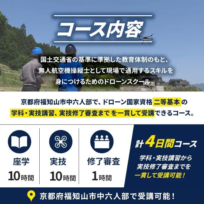 ドローン国家資格(無人航空機操縦者技能証明)二等基本(限定解除なし)講習修了証明書 取得コース(1名分) 一般社団法人無人航空機操縦士養成協会