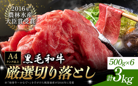 くまもと黒毛和牛 切り落とし 3kg 和牛焼肉LIEBE
