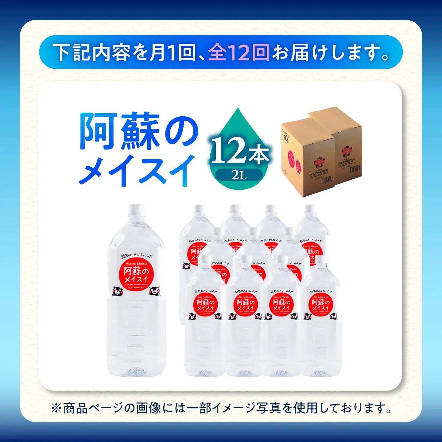 【全12回定期便】熊本 阿蘇のメイスイ 2L × 6本 2ケース（計12本） 天然水 水 ミネラルウォーター 保存 2年 【丸富産業株式会社】[AYDB030]