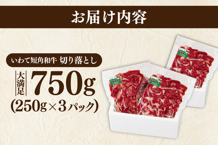 ＼6ヶ月連続 定期便／ 切り落とし 赤身 肉 牛肉 いわて 短角和牛 750g (総計 4,500g) 小分けパック 真空冷凍 | 牛肉 肉 赤身 短角 和牛 国産牛 ブランド牛 切り落し 大容量 牛