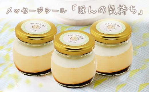 CocoRoプリン3個セット（ギフト包装＋メッセージシール「ほんの気持ち」）【 茨城県 つくば市 プリン スイーツ 生クリーム カスタードクリーム バニラ 牛乳 卵 国産 甘味 お菓子 デザート ギフト 8000】
