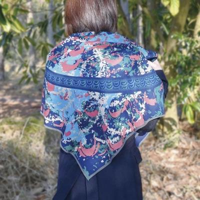 ふるさと納税 京都市 【三陽商事】ヒツジノアトリエ　WOOLふろしき(ピーコック) |  | 03