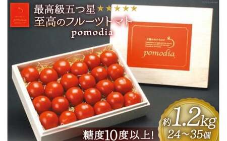 最高級 五つ星 至高のフルーツトマト pomodia ポモディア 約1.2kg（24～35個） [農事組合法人 た・から 山梨県 中央市 21470258] トマト とまと フルーツ 野菜 やさい 1
