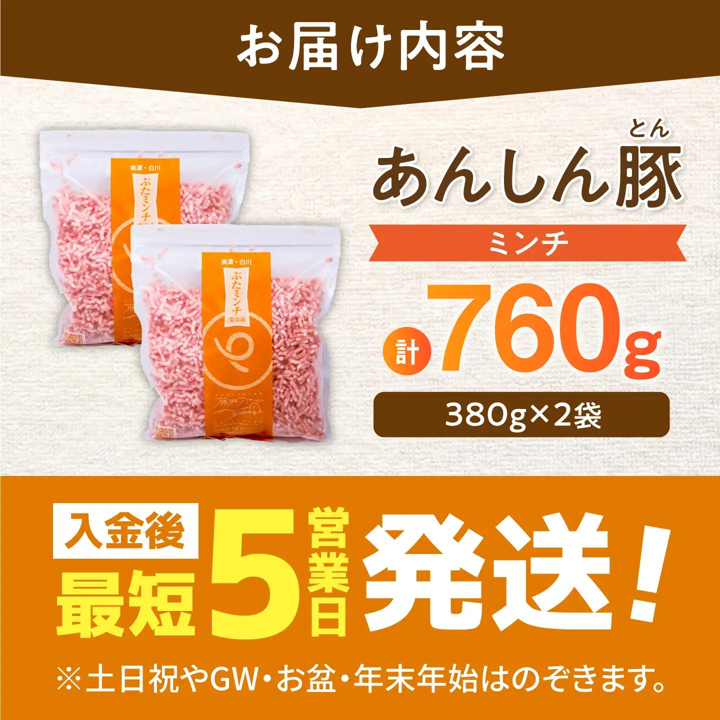 豚肉 ミンチ 計760g《バラ凍結》藤井ファーム[AWAF087]豚ミンチ