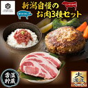 【ふるさと納税】コンビーフ 70g ＆ ハンバーグ 150g 2個 計300g ＆ 豚肩ロース 130g 2枚 計260g にいがた和牛 黒毛和牛 国産 雪ひかりポーク 新潟県 南魚沼市 冷凍 YUKIMURO WAGYU UCHIYAMA 内山肉店