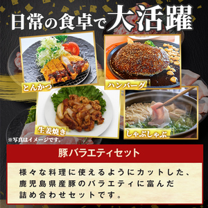 K-613 《数量限定》鹿児島県産豚バラエティセット(計3.3kg)【ハピネス】霧島市 肉 豚肉 豚 精肉 しゃぶしゃぶ とんかつ トンカツ 豚カツ ロース バラ 肩ロース 切り落とし ミンチ小分け 