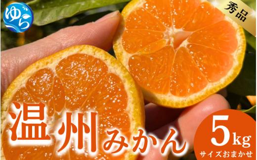 
                  秀品 温州みかん 5kg サイズおまかせ（S～L） / 蜜柑 温州ミカン 柑橘 産地直送 由良町 和歌山 ※11月下旬～12月下旬頃に順次発送予定【kjen004-r-5】
                