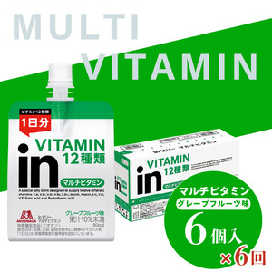 定期便6回 inゼリー マルチビタミン 6個入り グレープフルーツ味 インゼリー
