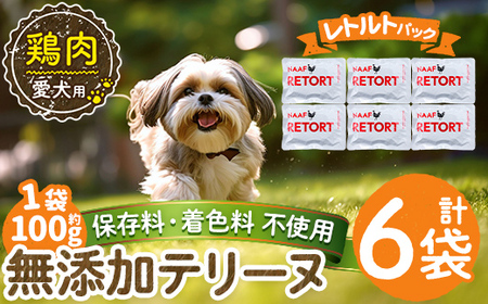 a1086-C ＜保存料・着色料 不使用＞愛犬用無添加テリーヌ レトルトパック 鶏テリーヌ6袋(1袋約100g・合計約600g)【Nフードサービス】姶良市 鶏 テリーヌ 犬 ドッグ ペット フード エ