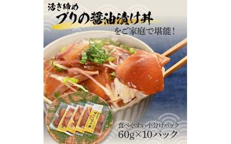 活き締めブリの醤油漬け丼 10パックセット 鰤 ぶり 漬け丼 漬け 丼 素 海鮮 醤油漬け 小分けパック まとめ買い お茶漬け 一人暮らし お取り寄せグルメ 海鮮丼【企業組合　宇佐もん工房】 [BQA