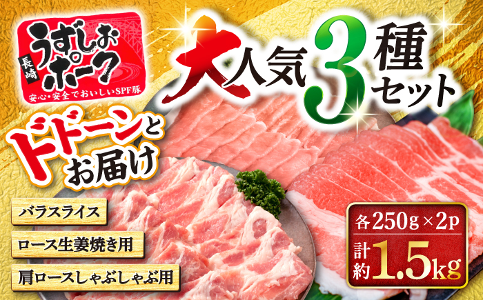 長崎うずしおポーク 大人気3種 セット 国産豚 ＜スーパーウエスト＞ [CAG218]