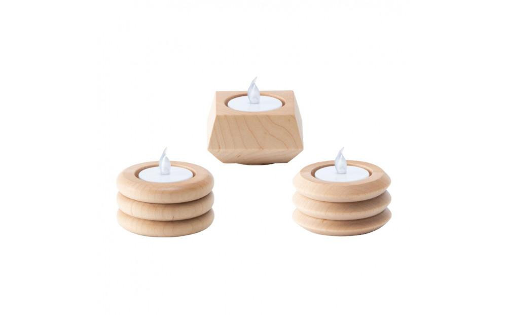 
            【ギフト用】旭川家具　コサイン　キャンドルホルダーPOOL・CHOCO・BELLOWSのセット　メープル_03280
          