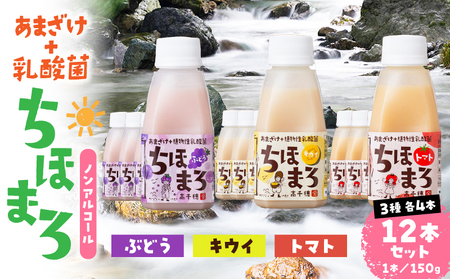 乳酸菌入りあまざけ ちほまろ 150g　12本セット 【キウイ トマト ぶどう】_Tk015-017-c12
