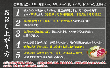 兵庫産 但馬鴨鍋セット3～4人前　出石そば付き／但馬鴨 鴨スライス 鴨つくね 特製 鴨ダシ 鍋 野菜 ごはん 上質な脂 本格鴨鍋 真空 冷凍 本格