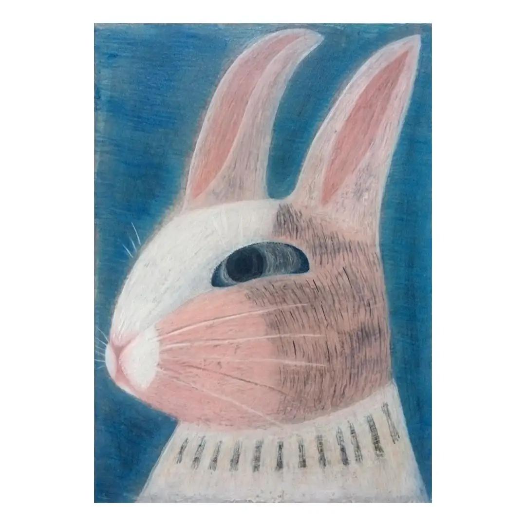 【 限定 1点 】うさぎ･ピンク 絵画 アート インテリア タペストリー 一点物
