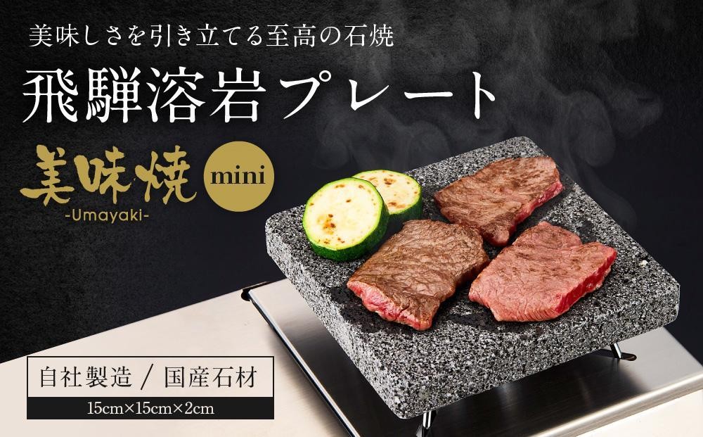 
                  【飛騨溶岩プレート】美味焼【mini】| 肉や野菜が美味しく焼ける！まずはお試しサイズ！ アウトドア 屋外  焼き肉  無煙 バーベキュー 砂原石材 BE002VP
                