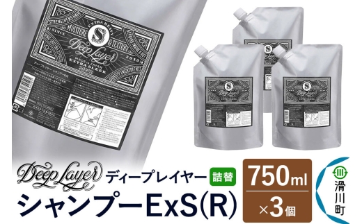 DeepLayer ディープレイヤー シャンプー ExS (R) 【詰替】 750mL×3個 [まとまり パサつき なめらか 手触り スルスル髪 ふんわり 細毛 軟毛 ダメージ毛 ブリーチ毛]