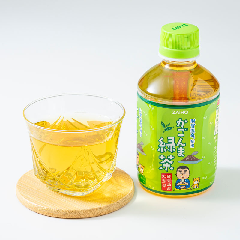 B2-22116／【3回定期】かごんま緑茶 280ml×24本 ペットボトル 鹿児島 知覧茶葉 使用 天然アルカリ温泉水 財寶温泉 抽出