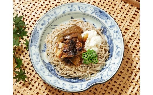 629.鮎甘露煮の蕎麦セット（温そば・冷やしとろろそば各2人前）(A629-1)