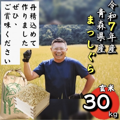 【令和7年産】青森県産まっしぐら玄米30kg【配送不可地域：離島・沖縄】【1678881】