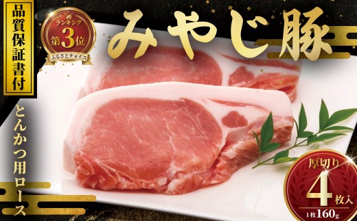 【豚ロース】豚肉 豚 みやじ豚 国産 (計 640g 160g × 4枚) ポーク ロース ブランド豚  真空 パック 人気 おすすめ とんかつ ステーキ 厚切り ブランド豚肉 ぶたにく ぶた buta バーベキュー トンカツ カツ 肉厚 お肉 肉 おにく niku BBQ 冷蔵 生肉 神奈川 湘南 藤沢