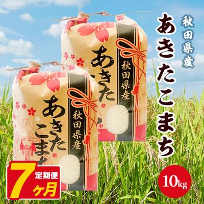 ふるさと納税 八郎潟町 【毎月定期便】あきたこまち 10kg(5kg×2袋)【白米】 秋田県産全7回
